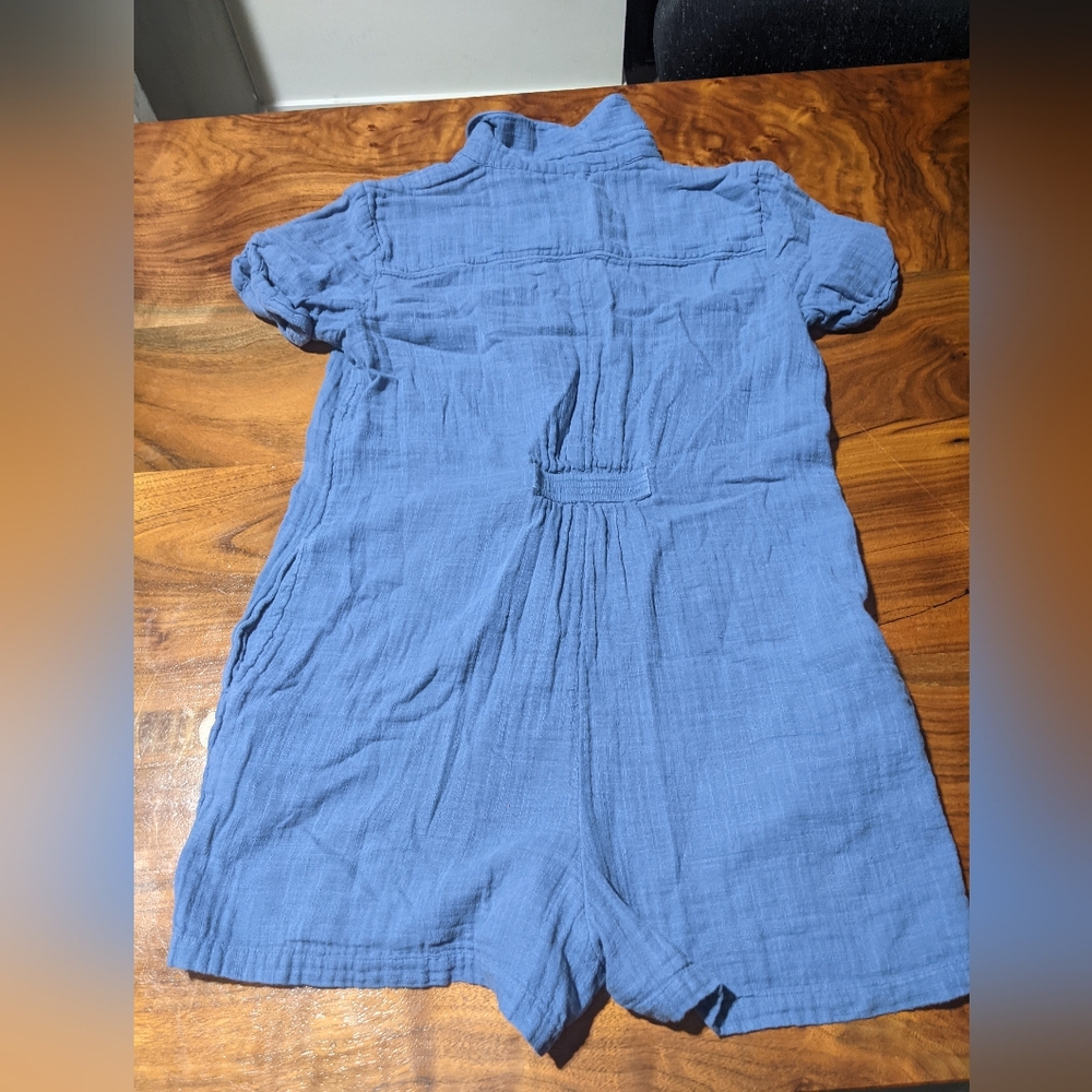 Aerie - Collared Softest Utility Relaxed Romper | Small | Marble Blue - Picture 5 of 6